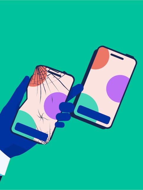 Kunden byter ut sin trasiga enhet mot en ny ers&auml;ttningsenhet