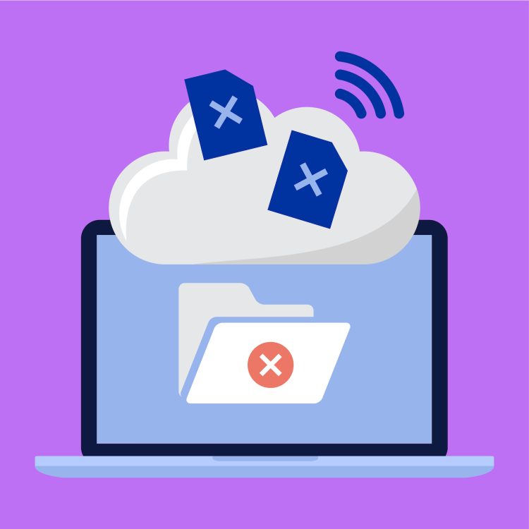 Dokumente und Daten werden von einem Laptop gel&ouml;scht.