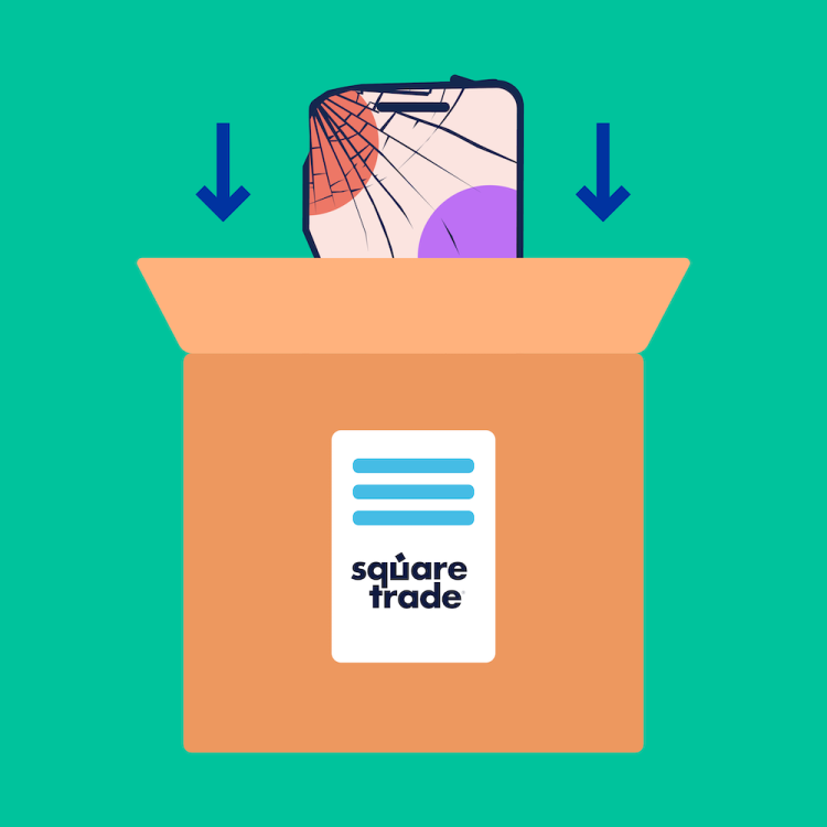 En trasig mobiltelefon l&auml;ggs i ett paket som &auml;r klart f&ouml;r f&ouml;rs&auml;ndelse